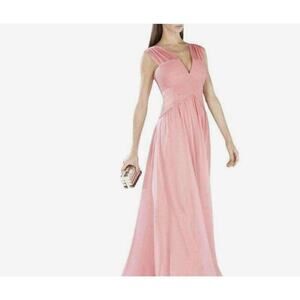 open lace back dress Ruffle Chiffon Gown Fuchsia Purple / 2